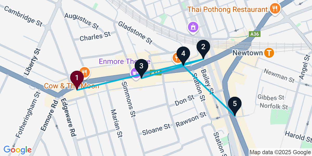 Map for 5-Stop Enmore Wine bar Bar Crawl
