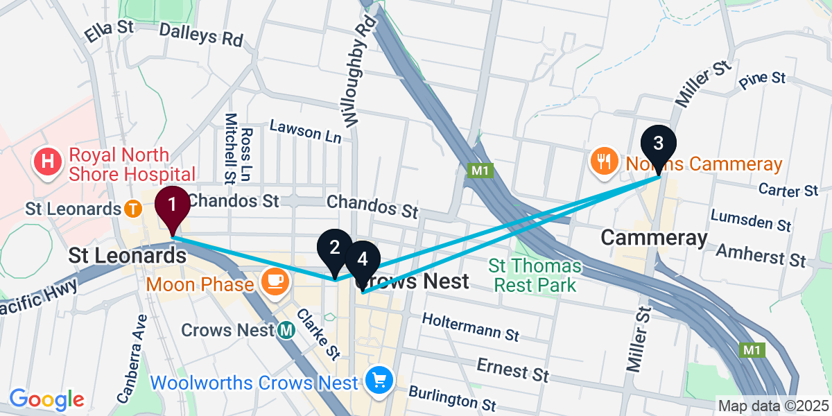 Map for 4-Stop St Leonards Wine bar Bar Crawl
