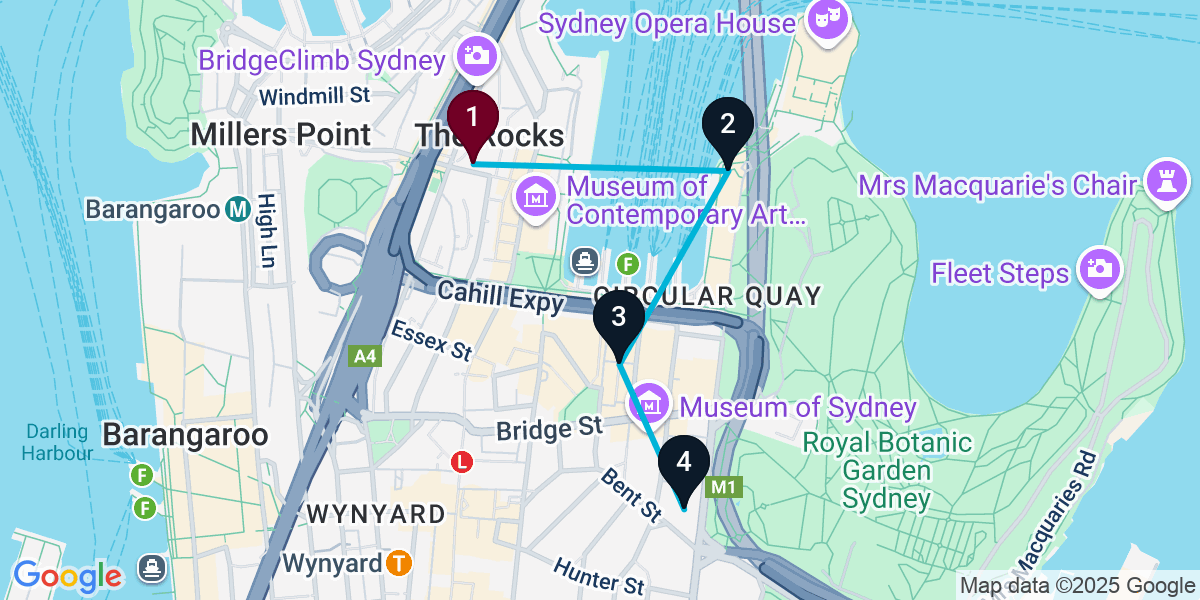 Map for Essential Sydney Bar Crawl