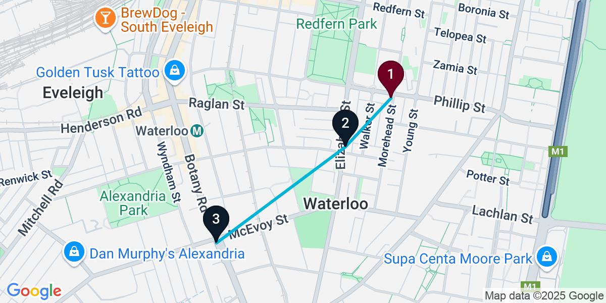 Map for 3-Stop Waterloo Pub Bar Crawl