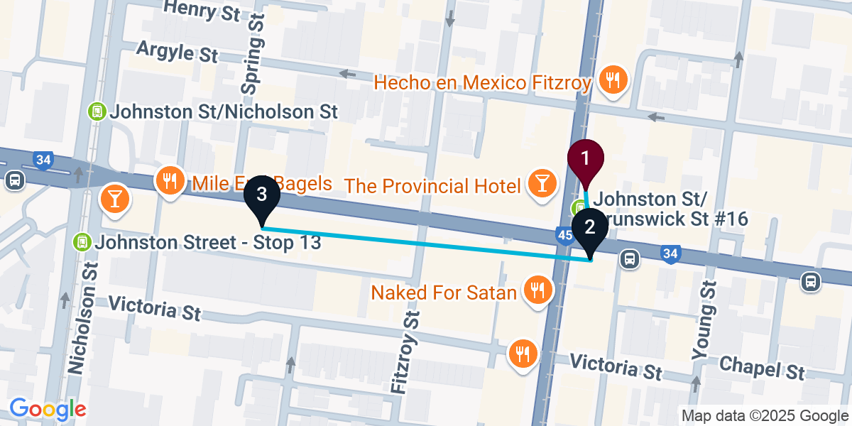 Map for Fitzroy Bar Crawl