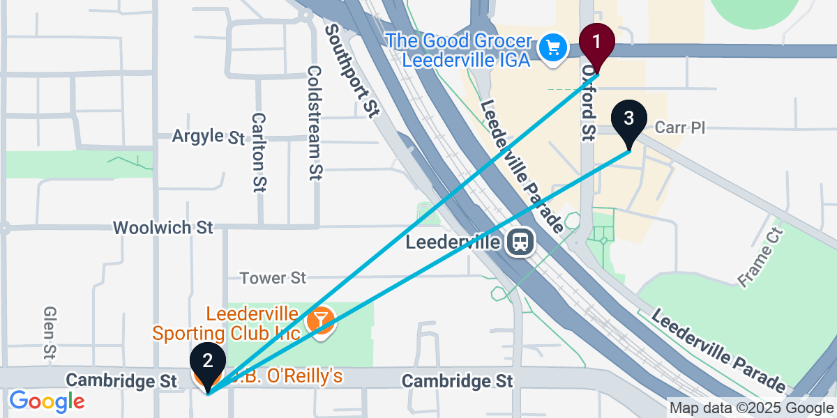 Map for 3-Stop Leederville Live music Bar Crawl