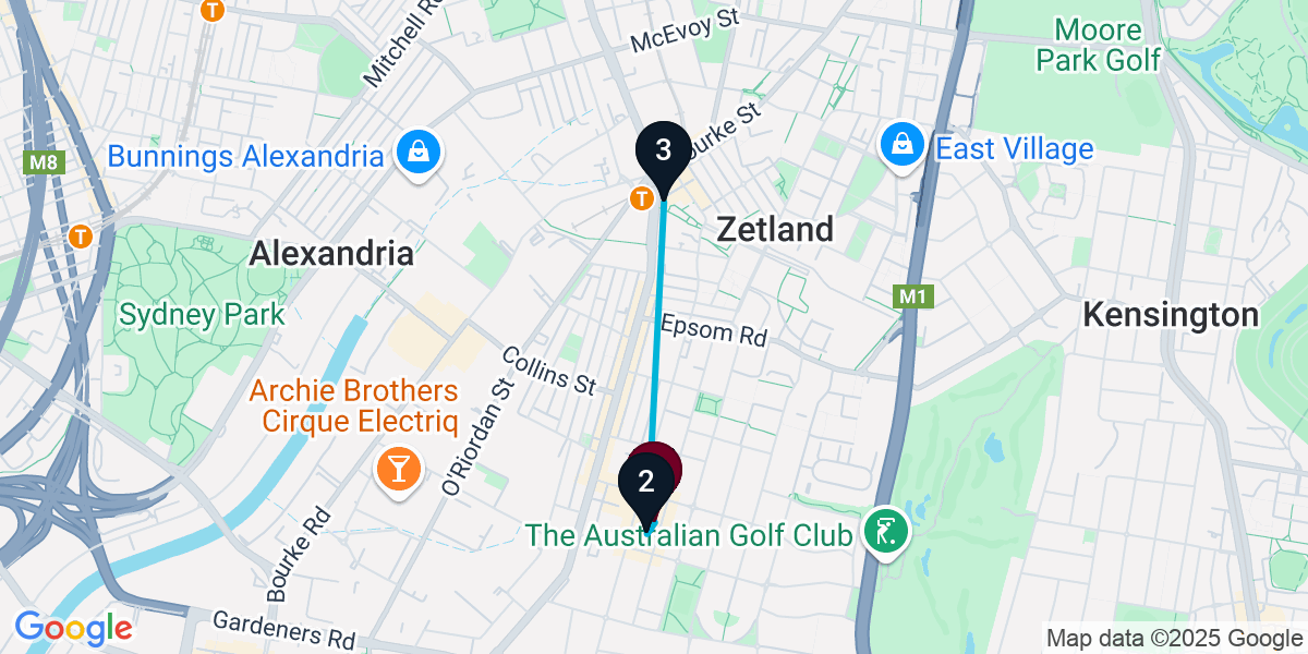 Map for 3-Stop Rosebery Bar Crawl