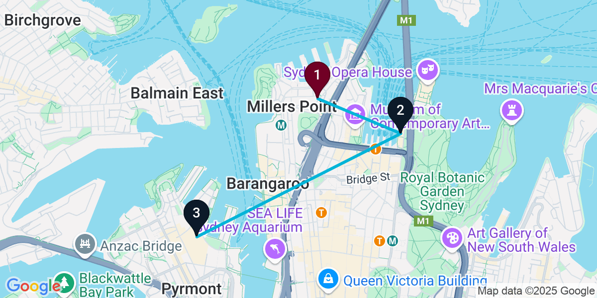 Map for 3-Stop Millers Point Sports bar Bar Crawl