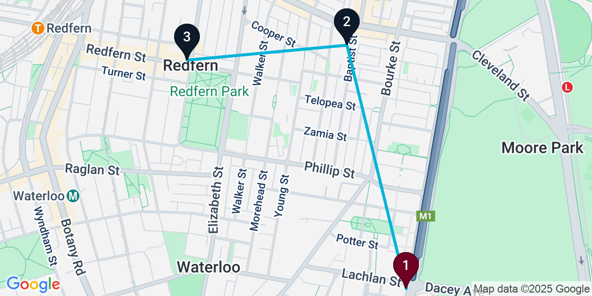 Map for 3-Stop Waterloo Bar Crawl