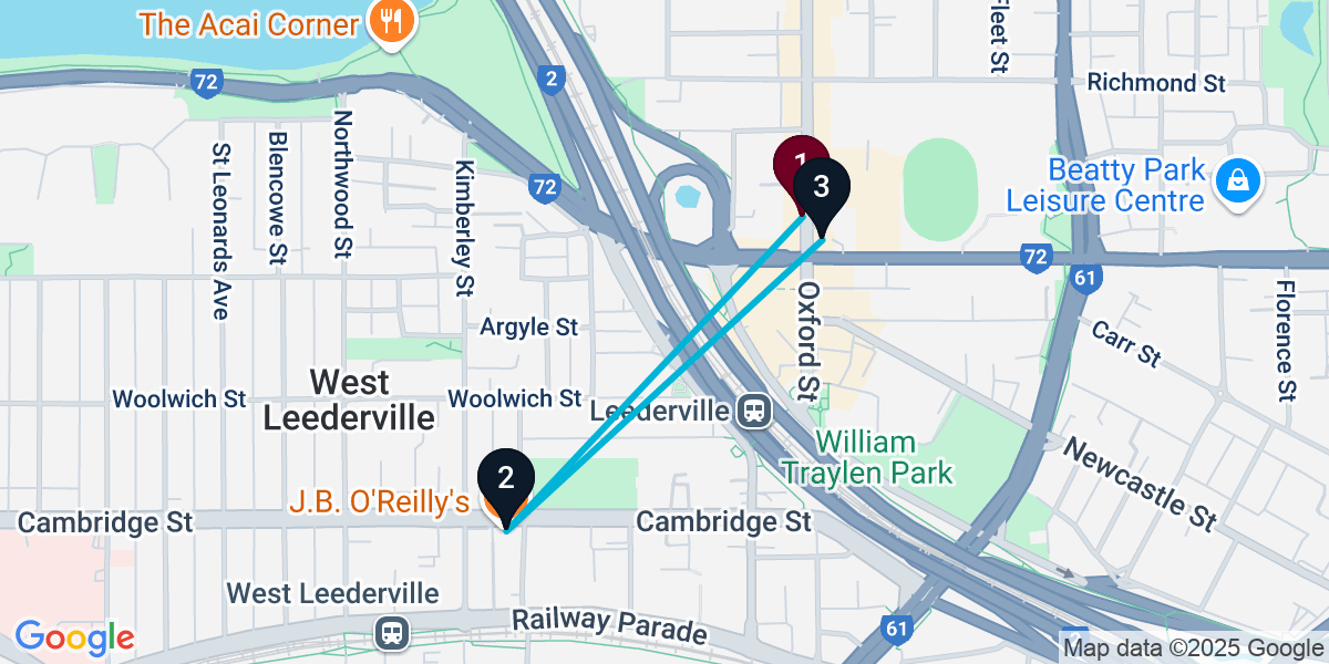 Map for 3-Stop Leederville Live music Bar Crawl