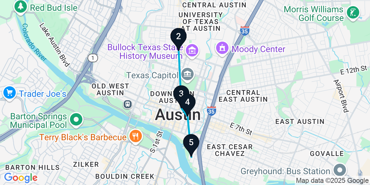 Map for Awesome Bar Crawl in Travis County