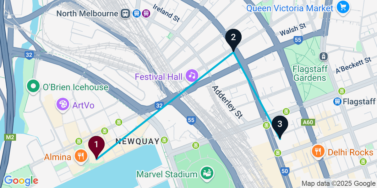 Map for Short Docklands Bar Crawl