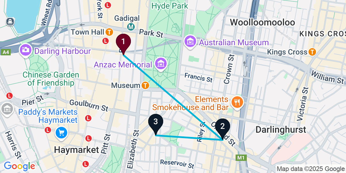 Map for 3-Stop Sydney Brewery Bar Crawl
