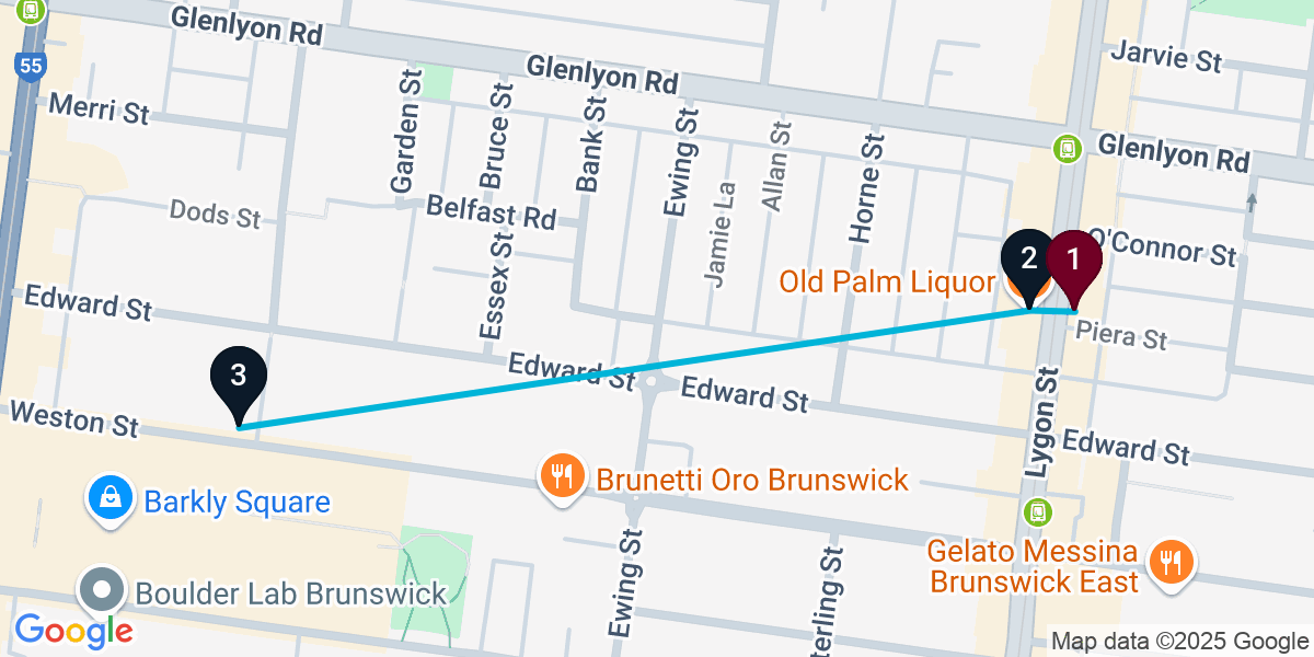 Map for Compact Brunswick East Bar Crawl