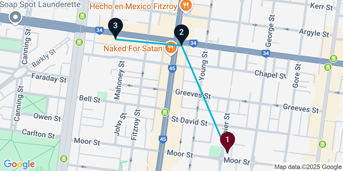 Map for Fitzroy Bar Crawl