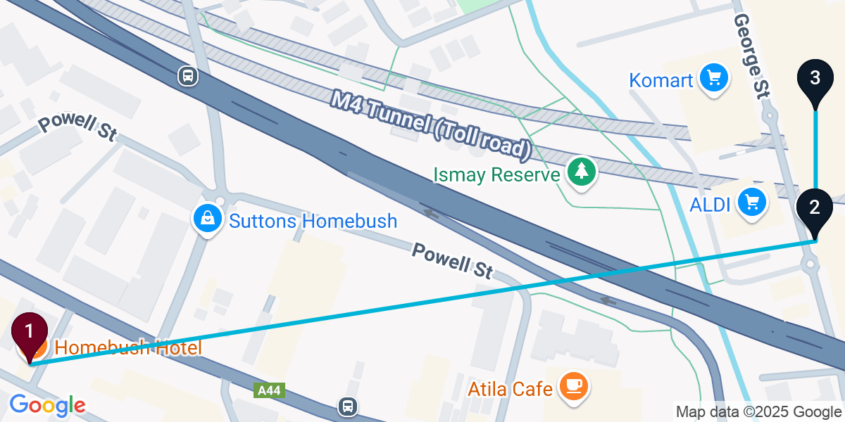 Map for North Strathfield Bar Crawl
