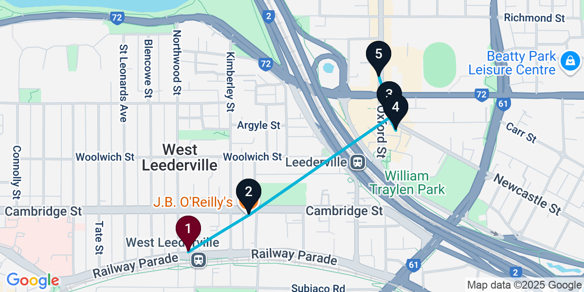 Map for 5-Stop West Leederville Live music Bar Crawl