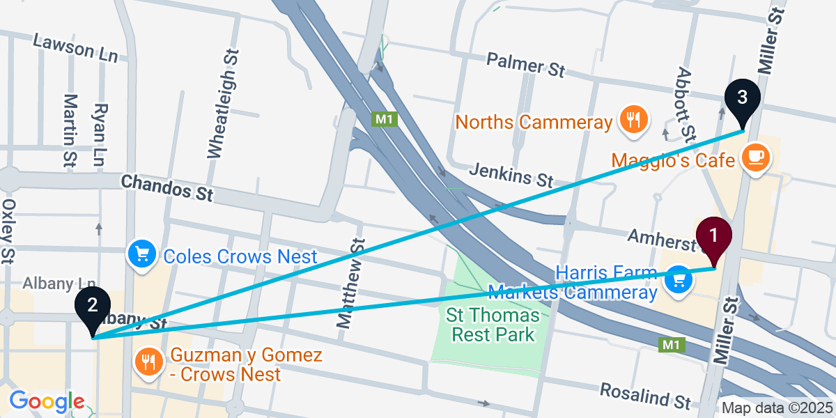 Map for 3-Stop Cammeray Wine bar Bar Crawl