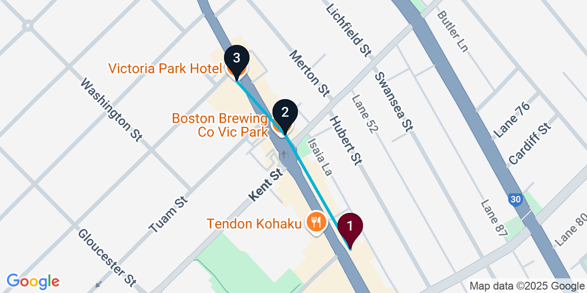 Map for 3-Stop East Victoria Park Bar Crawl