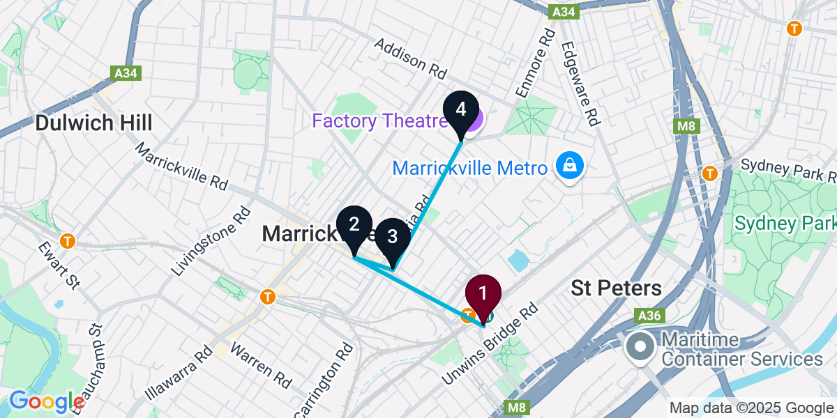 Map for 4-Stop Sydenham Wine bar Bar Crawl