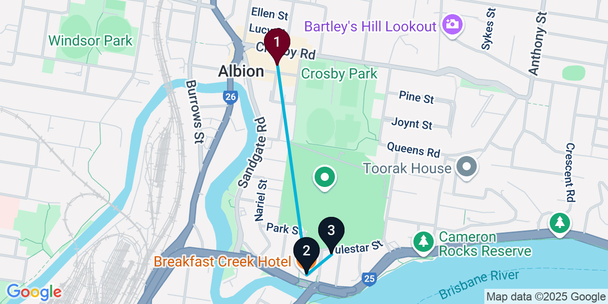 Map for Short Albion Bar Crawl