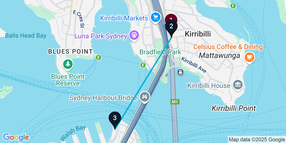 Map for 3-Stop Kirribilli Wine bar Bar Crawl