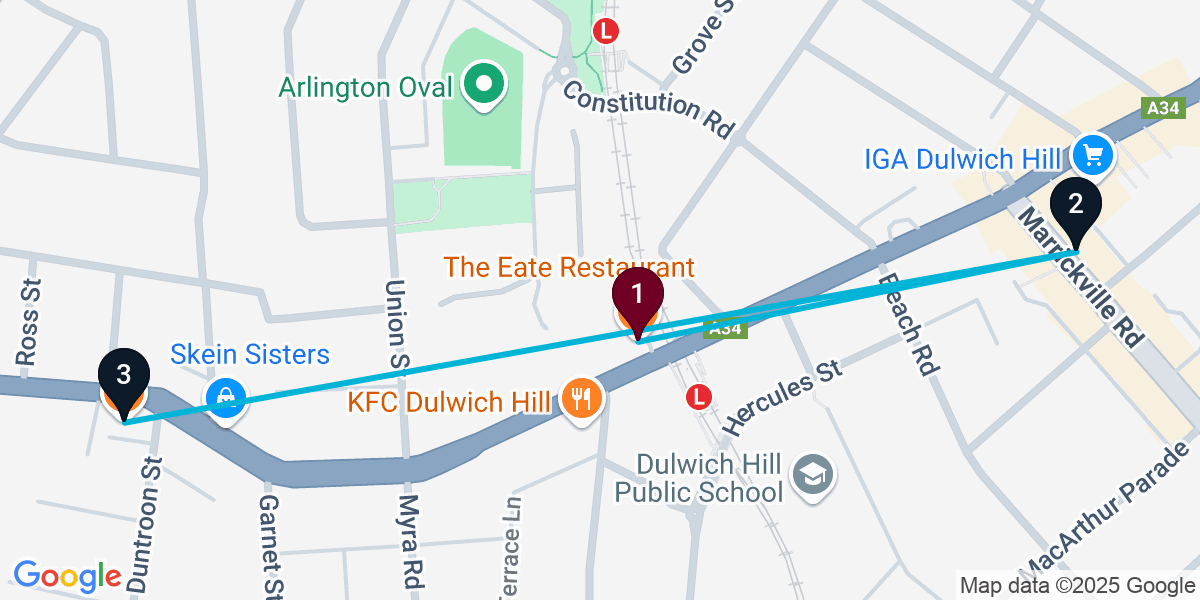 Map for 3-Stop Dulwich Hill Wine bar Bar Crawl