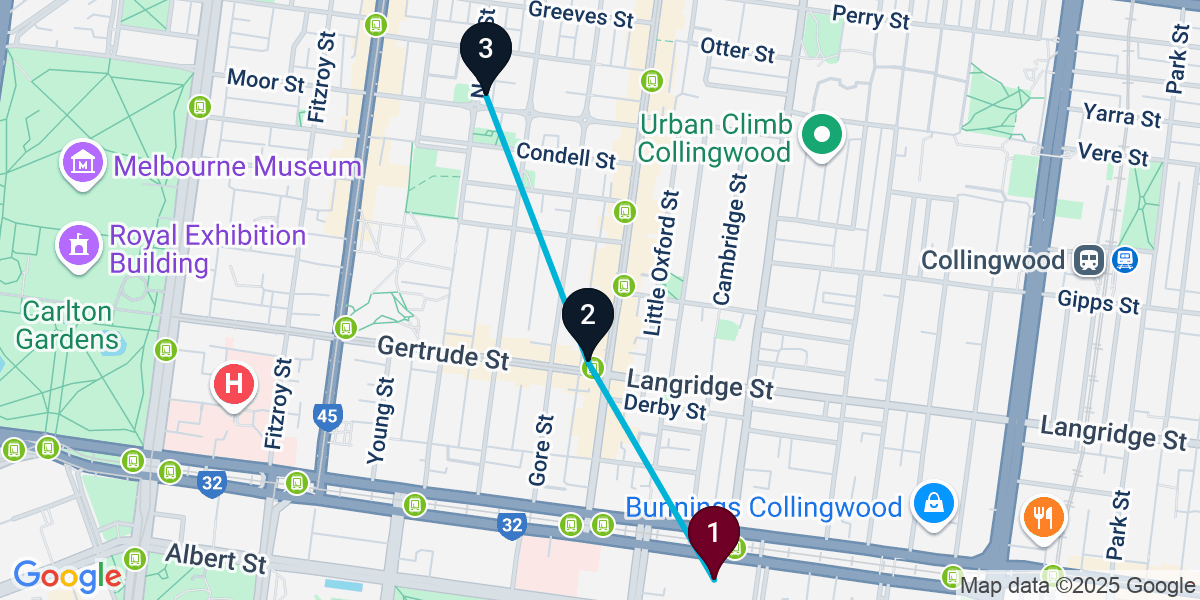 Map for Quick East Fitzroy Pub Crawl