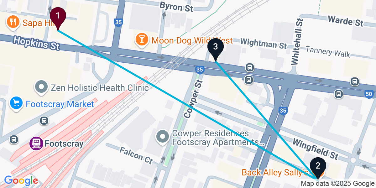 Map for Compact Footscray Bar Crawl