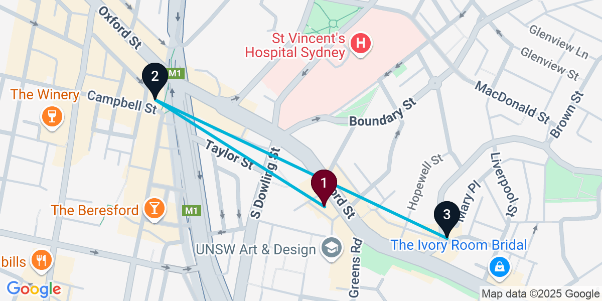 Map for 3-Stop Paddington Live music Bar Crawl