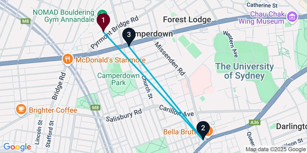 Map for 3-Stop Annandale Live music Bar Crawl