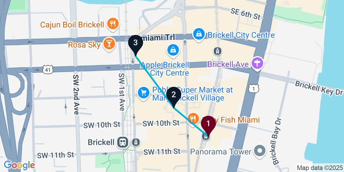 Map for Quick Miami Bar Crawl