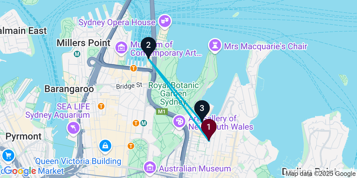 Map for 3-Stop Woolloomooloo Sports bar Bar Crawl