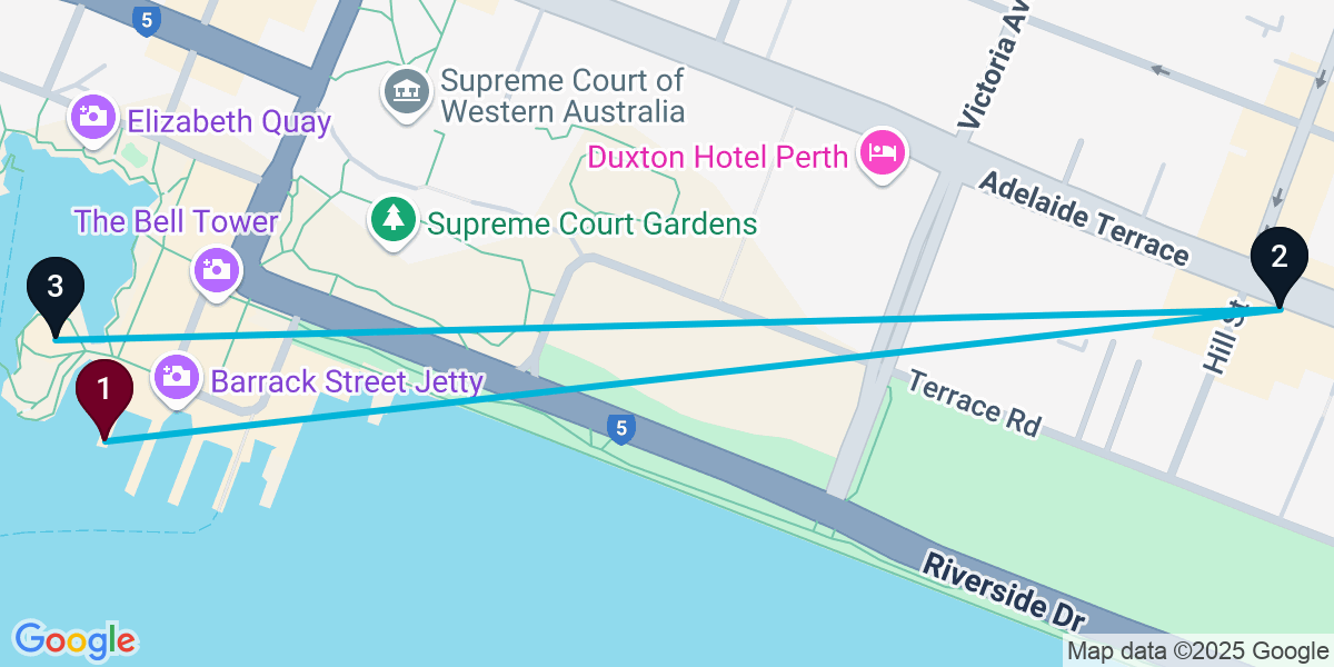 Map for 3-Stop Perth Wine bar Bar Crawl