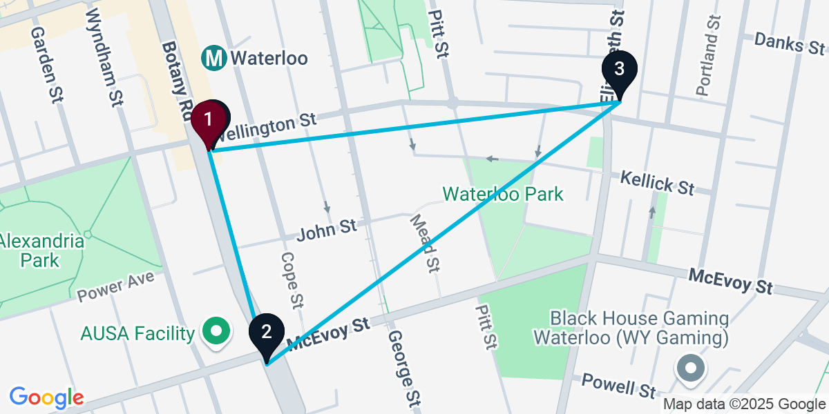 Map for 4-Stop Waterloo Pub Bar Crawl