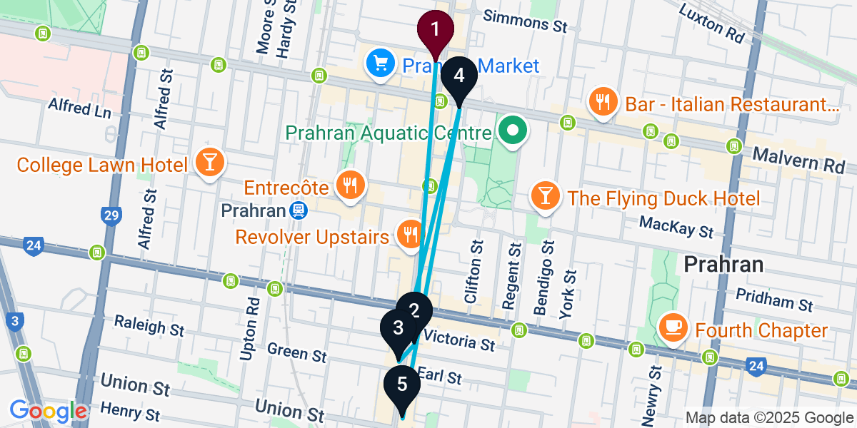 Map for Windsor Bar Crawl