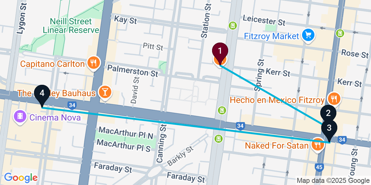 Map for Essential Carlton Cocktail Bar Crawl